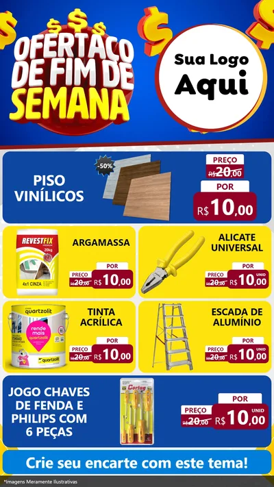 Modelo de TV para TV Vertical com o tema Ofertaço de Fim de Semana para Material para Construção