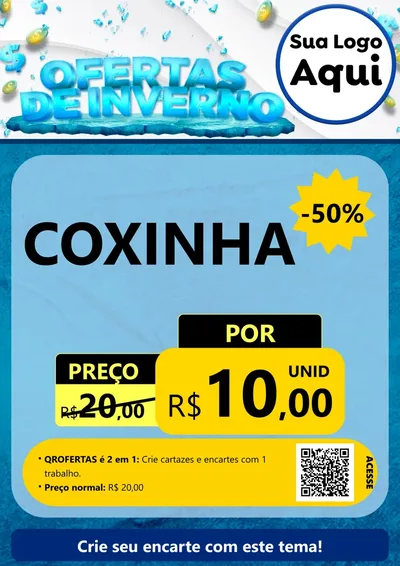 Modelo de Cartaz para Cartaz A4 Vertical com o tema Ofertas de Inverno para Salgadaria