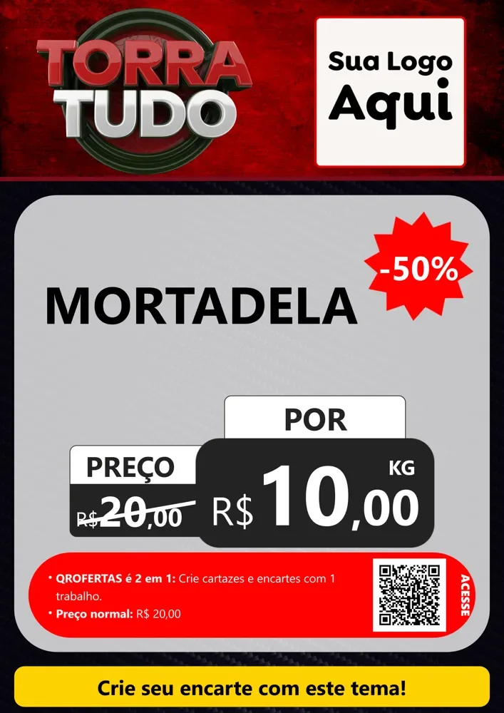 Modelo de Cartaz para Cartaz A4 Vertical com o tema Torra Tudo para Frios e Laticínios