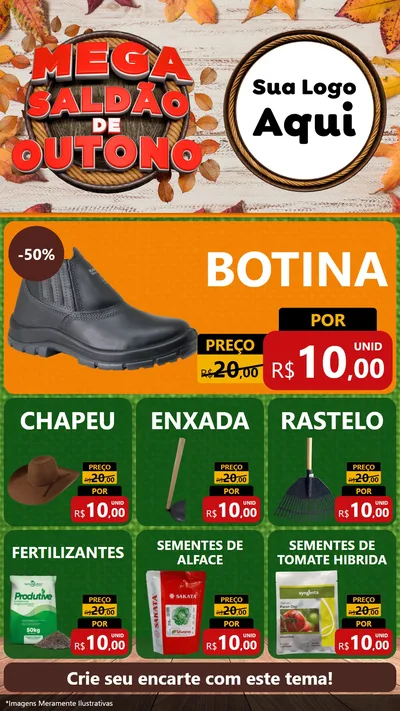 Modelo de Rede Social para Stories com o tema Mega Saldão de Outono para Agropecuária