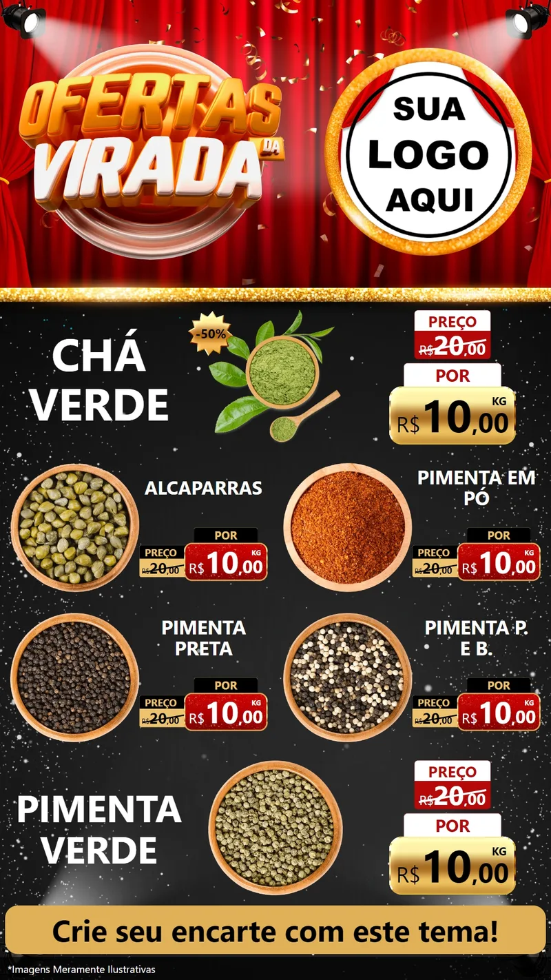 Modelo de TV para TV Vertical com o tema Ofertas da Virada para Produtos Naturais