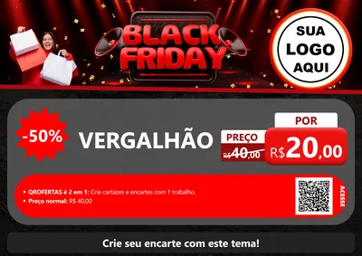 Modelo de Cartaz para Cartaz A4 Horizontal com o tema Black Friday para Ferragens
