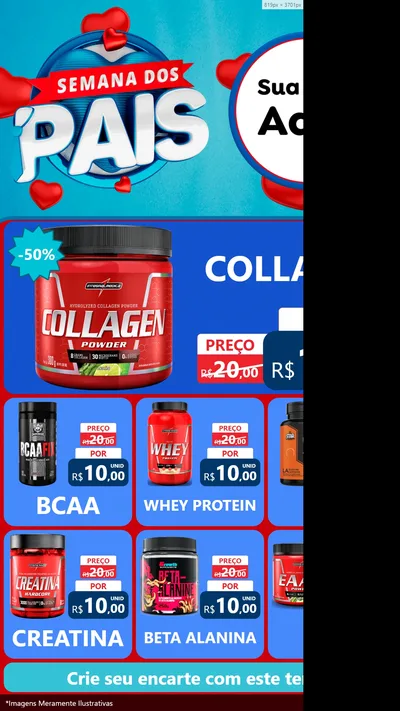 Modelo de Rede Social para Stories com o tema Semana Dos Pais para Suplementos alimentares