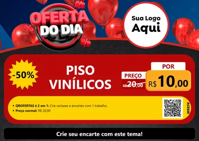 Modelo de Cartaz para Cartaz A4 Horizontal com o tema Oferta do Dia para Material para Construção