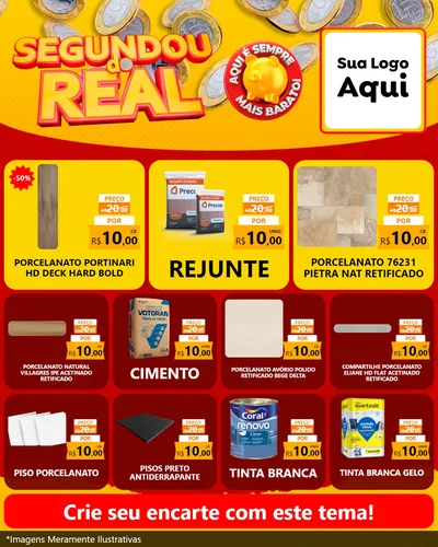 Modelo de Rede Social para Feed Instagram com o tema Segundou do Real para Pisos e revestimentos