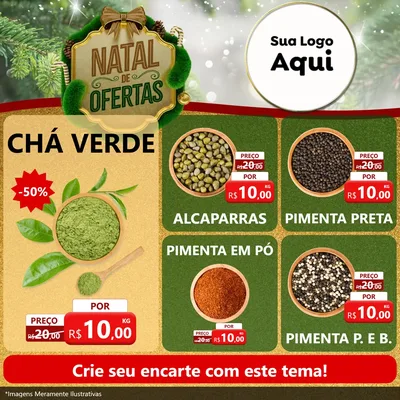 Modelo de Rede Social para Feed Facebook com o tema Ofertas de Natal para Produtos Naturais