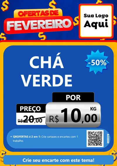 Modelo de Cartaz para Cartaz A4 Vertical com o tema Ofertas de Fevereiro para Produtos Naturais
