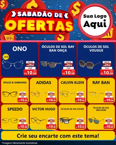 Modelo de Rede Social para Feed Instagram com o tema Sabadão de Ofertas para Óticas
