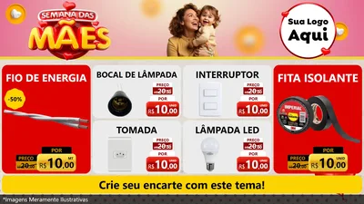 Modelo de TV para TV Horizontal com o tema Semana das Mães para Materiais Elétricos