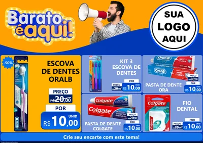 Modelo de Encarte para Encarte A4 Horizontal com o tema Barato é aqui para Higiene Pessoal