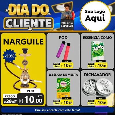 Modelo de Rede Social para Feed Facebook com o tema Dia Do Cliente para Tabacaria