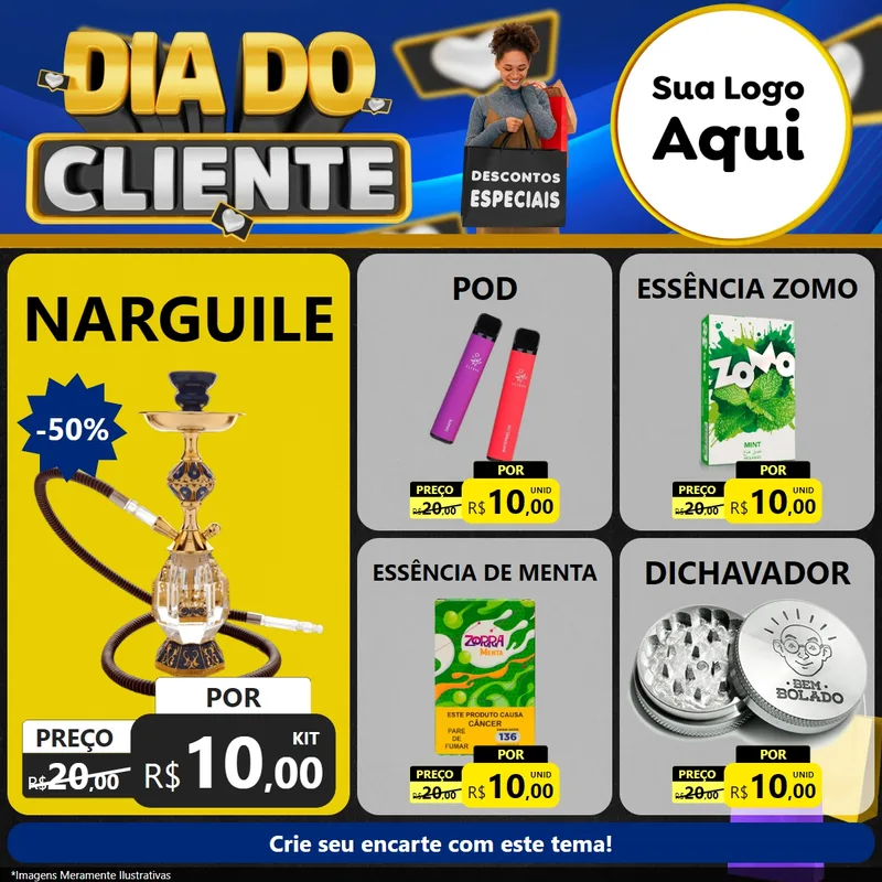 Modelo de Rede Social para Feed Facebook com o tema Dia Do Cliente para Tabacaria