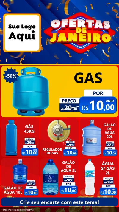 Modelo de Rede Social para Stories com o tema Ofertas de Janeiro para Água e gás