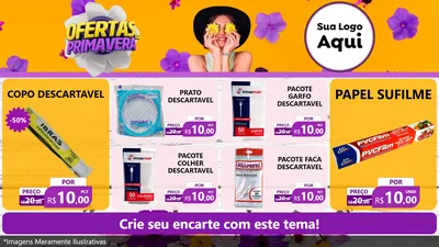 Modelo de TV para TV Horizontal com o tema Ofertas Da Primavera para Embalagens