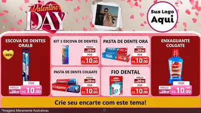 Modelo de TV para TV Horizontal com o tema Valentine's Day para Higiene Pessoal