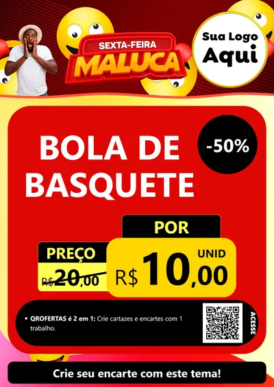 Modelo de Cartaz para Cartaz A4 Vertical com o tema Sexta-feira Maluca para Artigos Esportivos