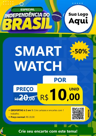 Modelo de Cartaz para Cartaz A4 Vertical com o tema Especial Independência do Brasil para Informática