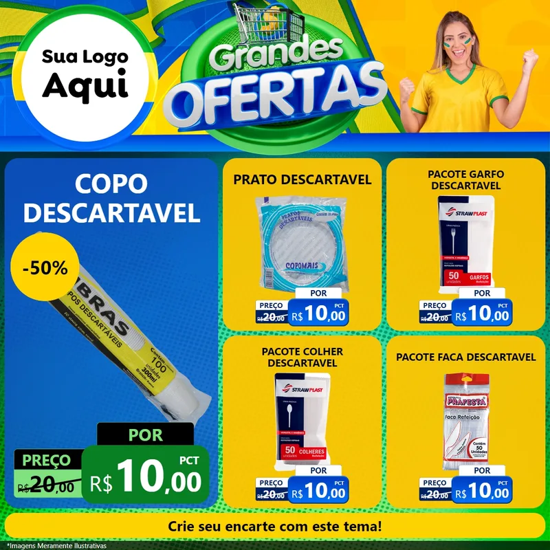 Modelo de Rede Social para Feed Facebook com o tema Grandes Ofertas para Embalagens