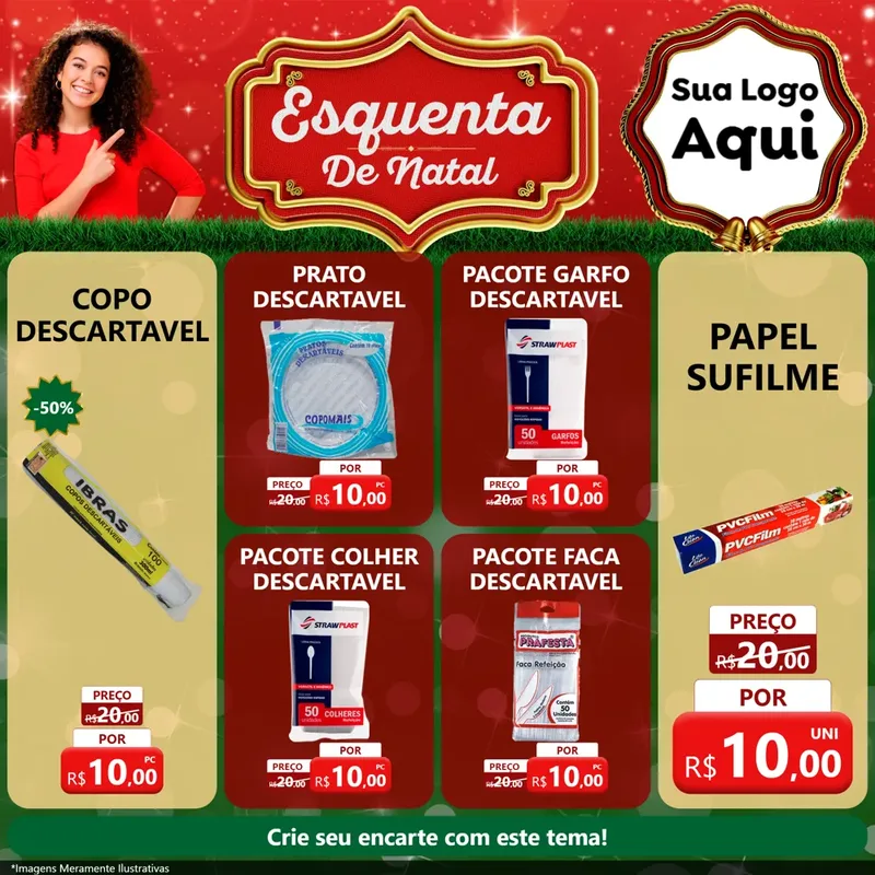 Modelo de Rede Social para Feed Facebook com o tema Esquenta de Natal para Embalagens