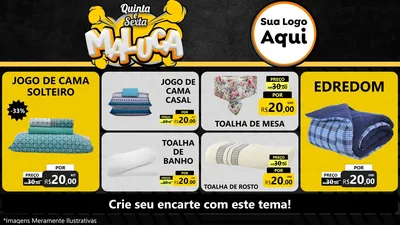 Modelo de TV para TV Horizontal com o tema Quinta e Sexta Maluca para Cama, Mesa e Banho