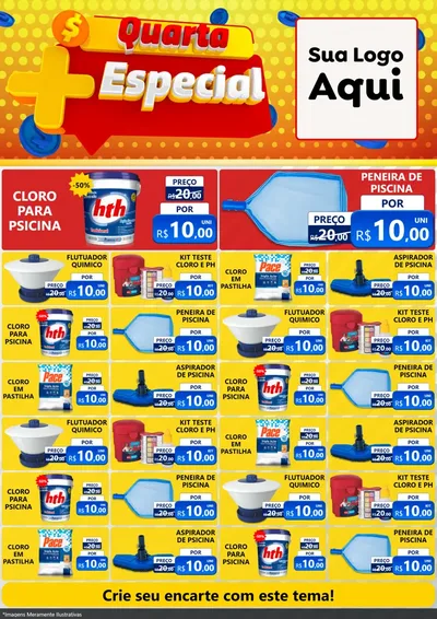 Modelo de Encarte para Encarte A4 Vertical com o tema Quarta Mais Especial para Produtos para Piscina