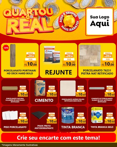 Modelo de Rede Social para Feed Instagram com o tema Quartou do Real para Pisos e revestimentos