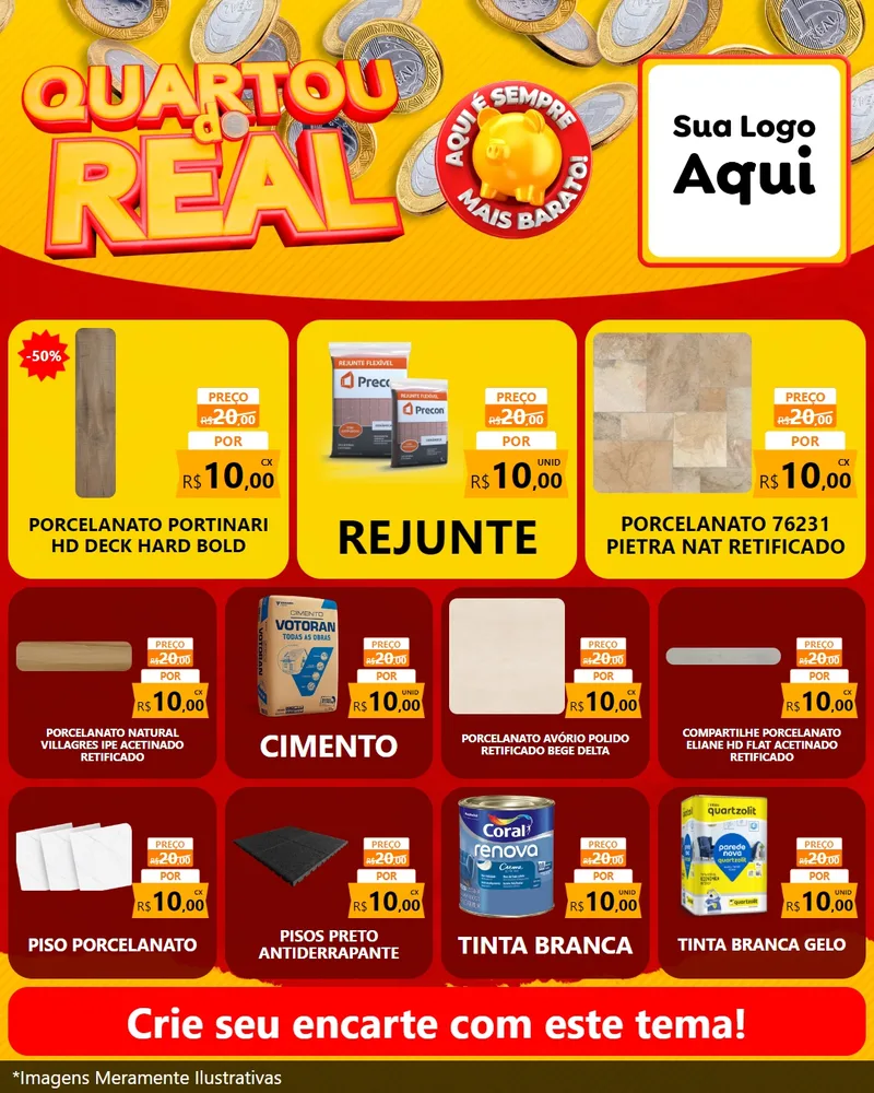 Modelo de Rede Social para Feed Instagram com o tema Quartou do Real para Pisos e revestimentos