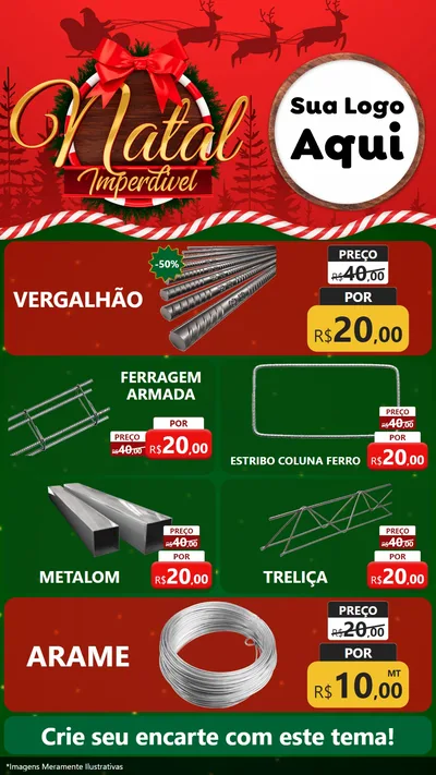 Modelo de TV para TV Vertical com o tema Natal Imperdível para Ferragens