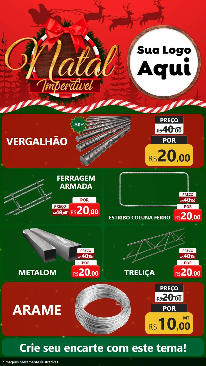 Modelo de TV para TV Vertical com o tema Natal Imperdível para Ferragens