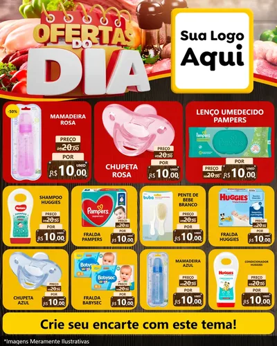 Modelo de Rede Social para Feed Instagram com o tema Ofertas do Dia para Bebês