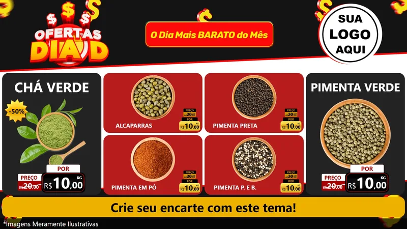 Modelo de TV para TV Horizontal com o tema Ofertas Dia D para Produtos Naturais
