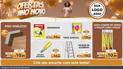 Modelo de TV para TV Horizontal com o tema Ofertas de Ano Novo para Material para Construção