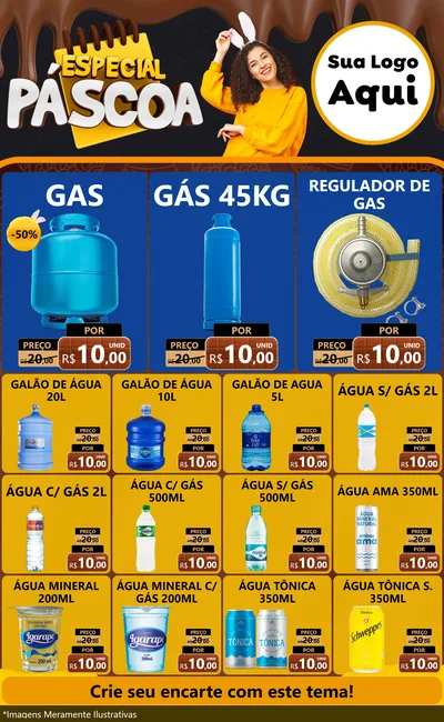 Modelo de Encarte para Encarte Grande com o tema Especial Páscoa para Água e gás