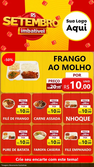 Modelo de Rede Social para Stories com o tema Setembro Imbatível para Restaurante
