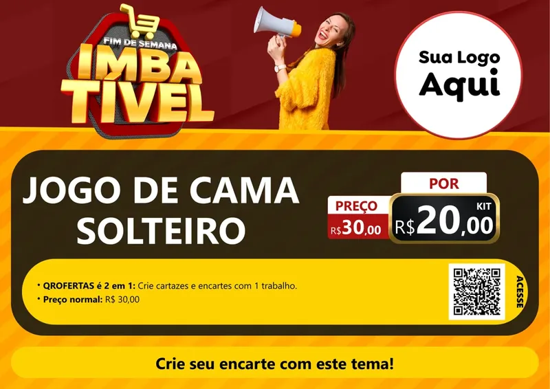 Modelo de Cartaz para Cartaz A4 Horizontal com o tema Fim de Semana Imbatível para Cama, Mesa e Banho