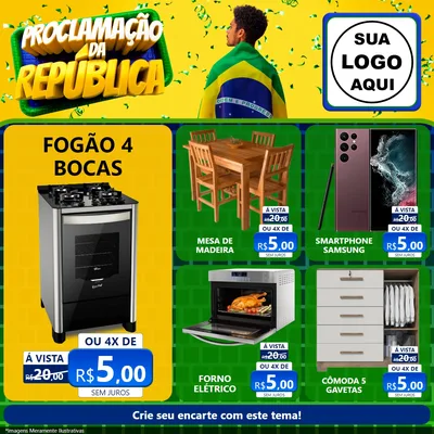 Modelo de Rede Social para Feed Facebook com o tema Proclamação da República para Móveis e Eletro