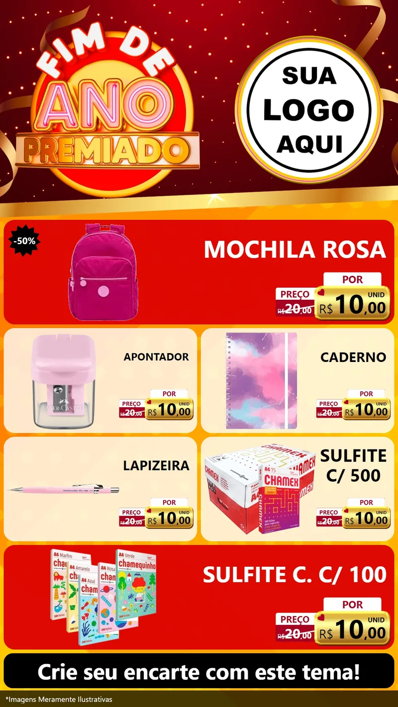 Modelo de TV para TV Vertical com o tema Fim de Ano Premiado para Papelaria