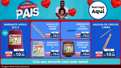 Modelo de TV para TV Horizontal com o tema Semana Dos Pais para Armarinho e Aviamentos
