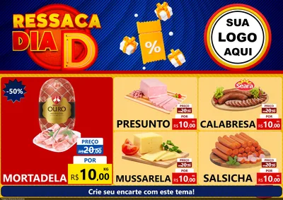 Modelo de Encarte para Encarte A4 Horizontal com o tema Ressaca Dia D para Frios e Laticínios