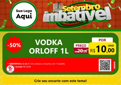 Modelo de Cartaz para Cartaz A4 Horizontal com o tema Setembro Imbatível para Distribuidora de bebidas