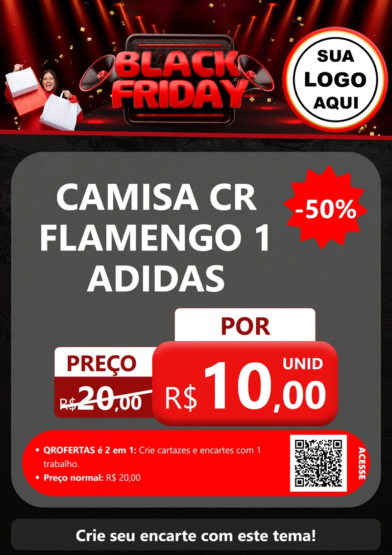 Modelo de Cartaz para Cartaz A4 Vertical com o tema Black Friday para Roupas e acessórios