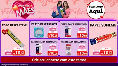 Modelo de TV para TV Horizontal com o tema Mês Das Mães para Embalagens