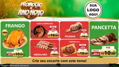 Modelo de TV para TV Horizontal com o tema Promoção de Ano Novo para Assados