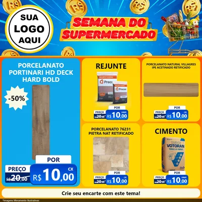 Modelo de Rede Social para Feed Facebook com o tema Semana do Supermercado para Pisos e revestimentos