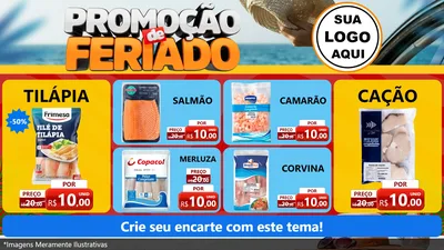 Modelo de TV para TV Horizontal com o tema Promoção de Feriado para Peixaria
