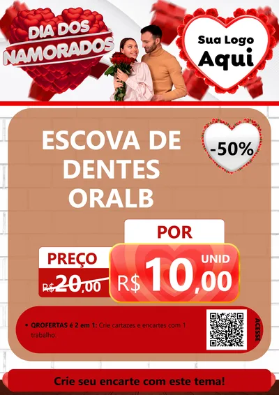Modelo de Cartaz para Cartaz A4 Vertical com o tema Dia dos Namorados para Higiene Pessoal