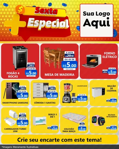Modelo de Rede Social para Feed Instagram com o tema Sexta Mais Especial para Móveis e Eletro