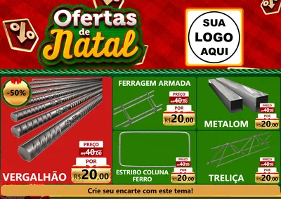 Modelo de Encarte para Encarte A4 Horizontal com o tema Ofertas de Natal para Ferragens