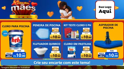 Modelo de TV para TV Horizontal com o tema Mês das Mães para Produtos para Piscina
