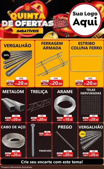 Modelo de Encarte para Encarte Grande com o tema Quinta de Ofertas Imbatíveis para Ferragens